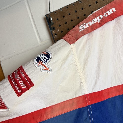 Vintage Snap On Tools Jacket Men XL White 90s Racing Motorsports Pit Windbreaker - Picture 20 of 21