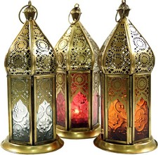 Orientalische Metall/Glas Laterne in marrokanischem Design, Windlicht