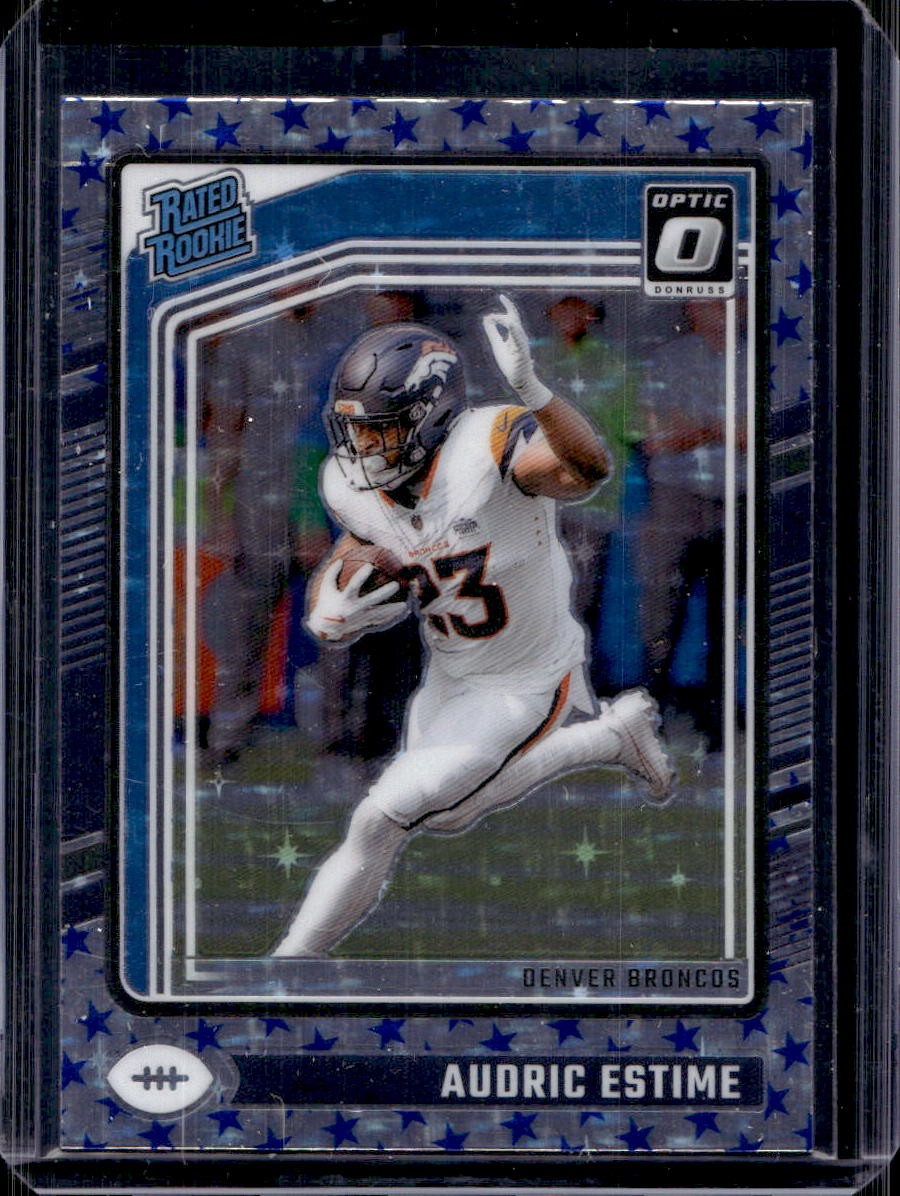 Audric Estime 2024 Donruss Optic #206 Blue Stars Prizm Rookie