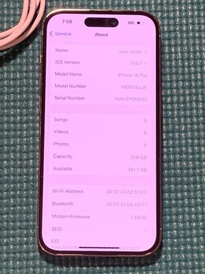 Apple iPhone 14 pro - 256GB - Gold (Unlocked) A2650 Esim | eBay