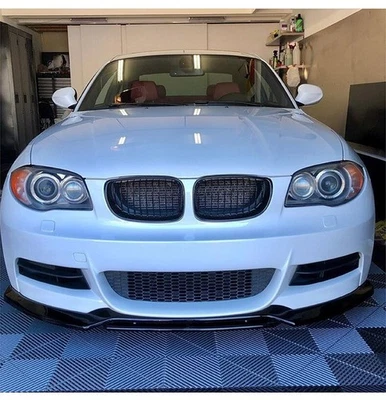 CARSOUL2019 For 2007-2013 BMW E82 E88 Front Bumper Splitter Lip M Performance Gloss Black UK