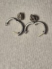 Andrea Candela 925 18K Diamond Heart drop Pierced Hoops — photo 10