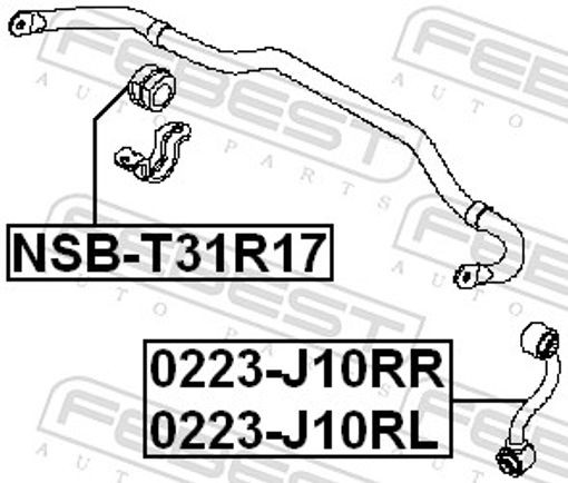 4x ✅Fits FEBEST NSB-T31R17 REAR STABILIZER BAR BUSH D17  ⭐UK Seller⭐