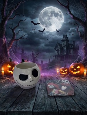 Disney Store Original Jack Skellington 3D Tasse Nightmare Before Christmas Untersetzer