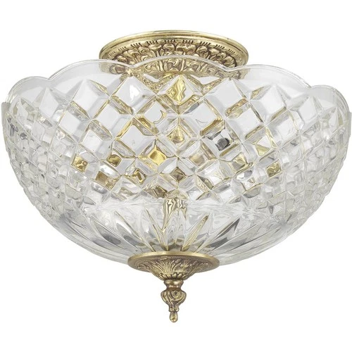 Crystorama 66-CT-OB Milton 2 Light 10 inch Olde Brass Semi Flush Ceiling Light - Picture 2 of 7