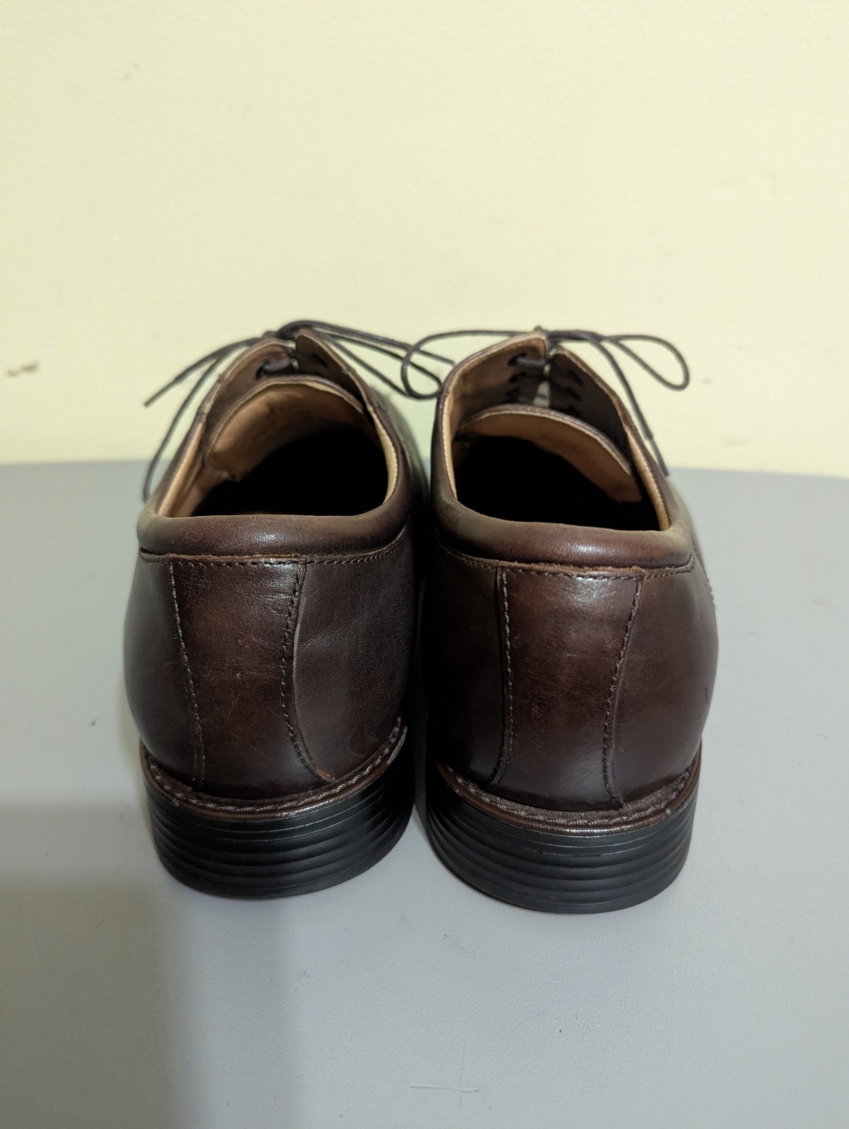 SAOLA Johnston & Murphy Scarpe eleganti derby in pelle di vitello da uomo taglia 12M marrone