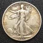 1933-S Walking Liberty Silver Half Dollar, XF. F32