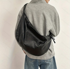 Bolso Bandolera Grande de Cuero PU para Hombres Informal Ligero Bandolera Mochila