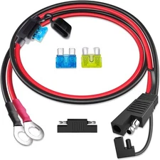 5FT SAE to O Ring Terminal Harness 16AWG 2Pin Quick Disconnect SAE Battery Exten