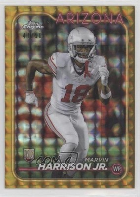 2024 Chrome Gold Geometric Refractor 41/50 Marvin Harrison Jr Rookie RC 1oa8