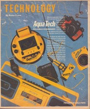 Sony Aqua Tech Sports Walkman Boombox Vintage 1980s Magazine Ad Print Yellow