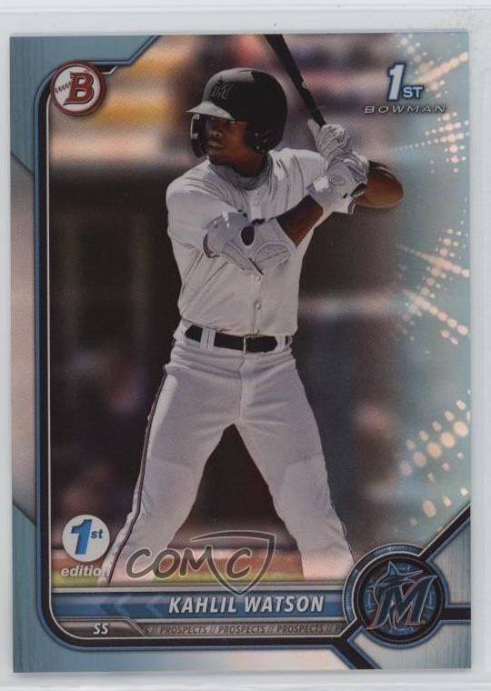 2022 Bowman 1st Edition Sky Blue Foil Kahlil Watson #BPPF-3 1bc4