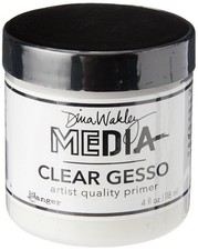 MDM46424 Dina Wakley Media Gesso 4oz Jar-Clear, Clear