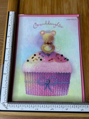 Papyrus Greeting Card New Valentine's Granddaughter cupcake Valentines Day mouse
