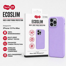 Tech21 (iPhone 13 PRO MAX) EcoSlim Case Biodegradable, Shockproof Cover - Purple
