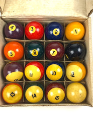 Vintage Standard Pool Billiard Balls Made in Belgium w/ Box   Complete Set