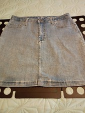 Women's Riders by Lee Midrise Light Wash Denim Skirt 34x19