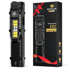 EDC Tactical Flashlight, 1100 High Lumens Rechargeable LED Flat Flashlight w/...