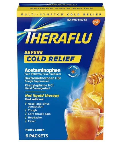 Theraflu Multi-Symptom Cold Relief Honey Lemon 6 Packets