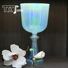 Crystal Singing Bowl Chalice Grail 5.75" 440Hz G Cosmic Light Blue With Case