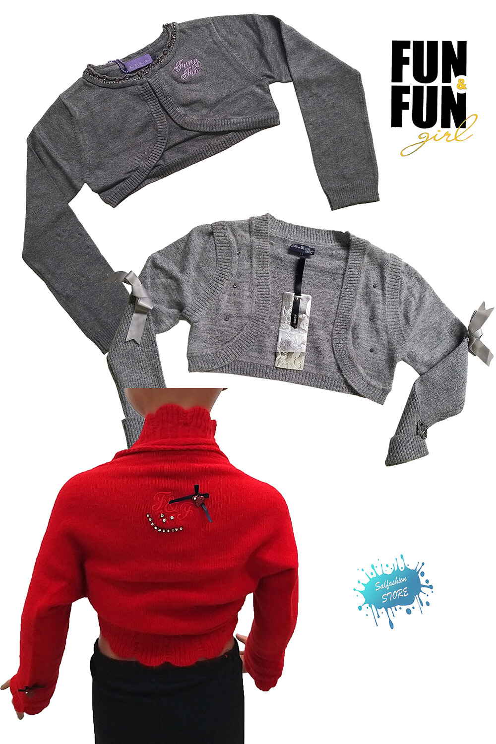 Cubre Hombros Calentadores Para Niña De Punto De Invierno Con Bordados FUN & FUN