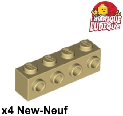 Lego 4x Stein Brick Modified 1x4 4 Studs on 1 Side Face beige/hellbraun 30414 NEU