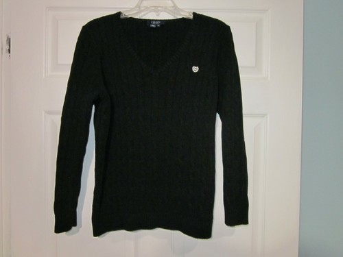 WOMEN'S PLUS CHAPS BLACK V NECK PULLOVER  SWEATER, SIZE 1X, # 130 - Picture 1 of 9
