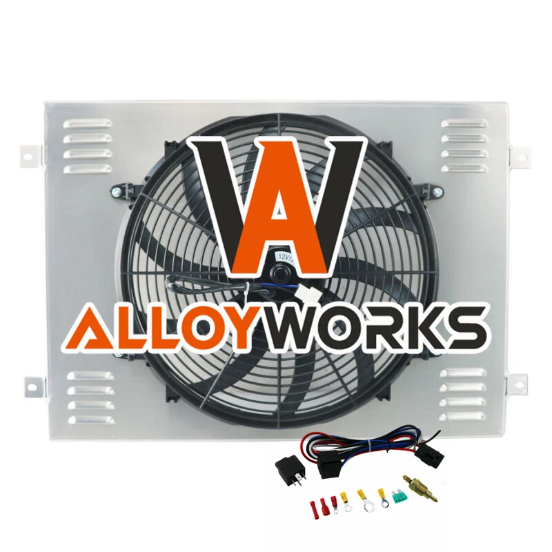 Aluminum Radiator Shroud+16" Fan Fit 1979-1993 Dodge V8 D150 D250 D350 W150/W250 Foto 2 de 4