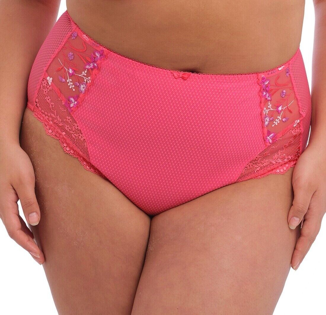 Elomi Charley Brief Honeysuckle Pink Mesh L 14 16 High Waist Full Knickers 4388