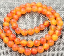 Natural 6mm Brazil Orange Jade gemstone Fashion round loose beads 15" AAA