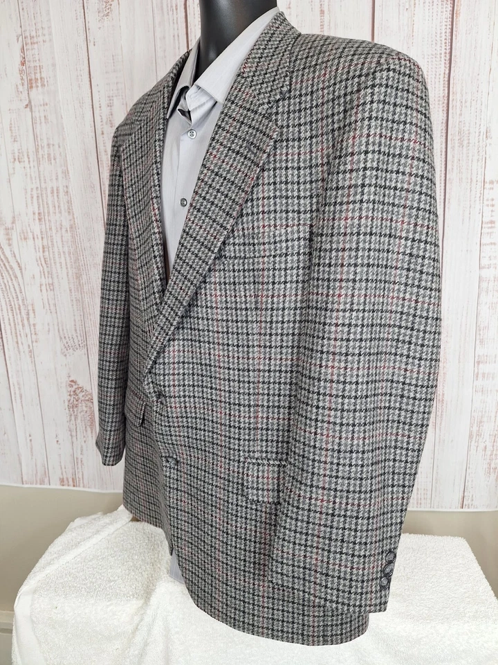 Casaco esportivo Botany 500 blazer masculino 44R xadrez multicolorido tweed - Imagem 4 de 4