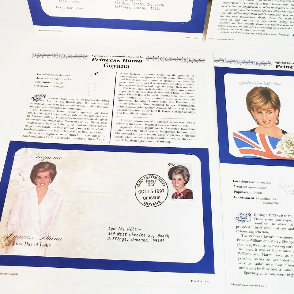 Набор из четырех запечатанных конвертов первого дня памяти принцессы Дианы (0962) - Изображение 4 из 4