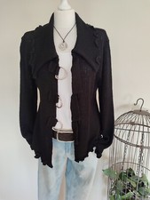 Jacke Strickjacke 38 schwarz Volant Bolero 