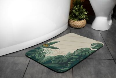 Non Slip Bath Mat Bathroom Rugs Super Soft - 75x45 cm - Monstera plants |  eBay.de