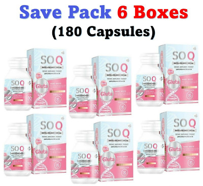 6x 30taps SOQ Gluta Collagen Anti Aging Healthy Radiant Skin Reduces Dark Spots