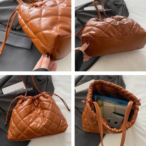 Large Capacity Bow Shoulder Bag Solid Color Cloud Underarm Bag Streetwear - Picture 5 of 17