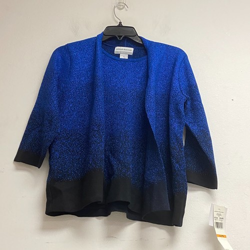 Alfred Dunner Women's 3/4 Sleeve Layered Look Cardigan Sweater Size PS Cobalt - 第 1/19 張圖片