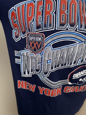 VTG New York Giants 1990 NFC Champions Super Bowl T-Shirt LOGO-7