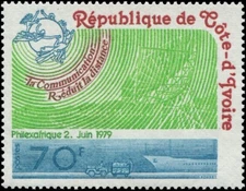 Ivory Coast 1979 Sc 512 Communication satellite Ship CV $3