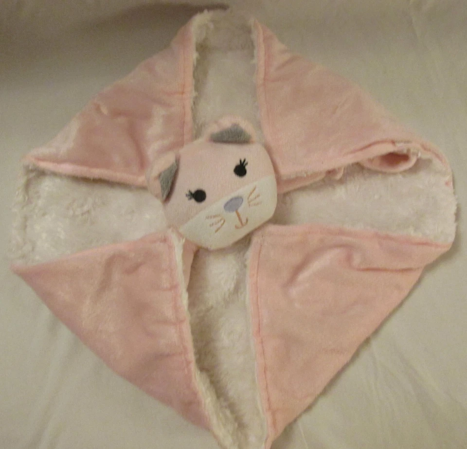 Vitaminas Bebé Gatito Gato Rosa Blanco Lovey Manta de Seguridad Terciopelo Paci Tab Remolino Foto 4 de 4