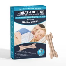 120 BREATH BETTER Large Tan Nasal Strips, Extra Strength Anti Snoring Solution