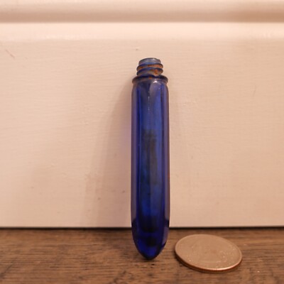 Antique Perfume Bottle Cobalt Blue Glass EVENING IN PARIS Bourjois Empty No Cap