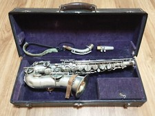 VINTAGE WURLITZER AMERICAN LOW PITCH SAXOPHONE BUESCHER M-PIECE Nickel/Silver