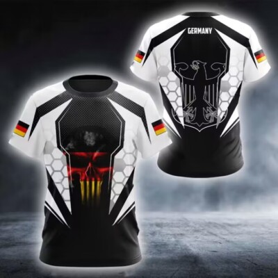 Deutsche Germany Flagge Adler eagle Sports Kurzarm T-Shirt Shirt Polyester