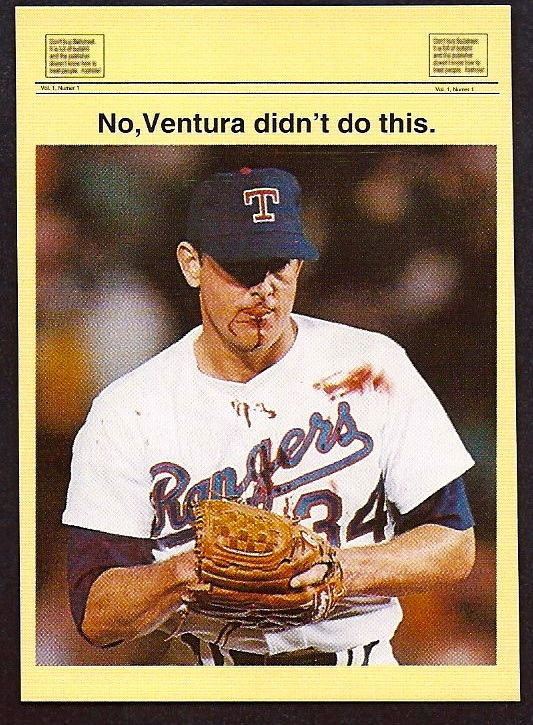 Nolan Ryan 1993 Limited Edition Promo Card! "No, Ventura didn't do this." 1/5000