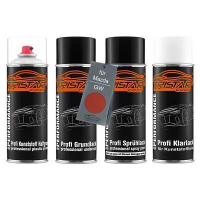 Autolack Spraydosen Set Kunststoff für Mazda GW Orange Crush Perl Fossil Perl