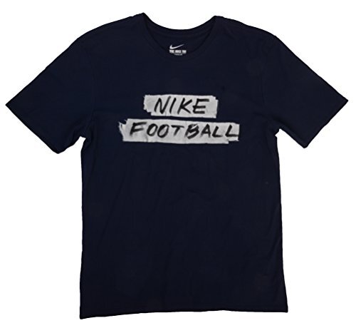 Nike Men's Football Tape Graphic T-Shirt Navy White Sz L 846927