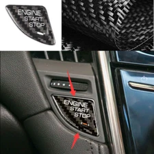 For Cadillac ATS 2013-2019 Carbon Fiber One-Click Startup Frame Cover Trim Decor