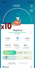 10x Magikarp Pokemon Bundle !! Good Chance of Lucky and Good IVs !! Go