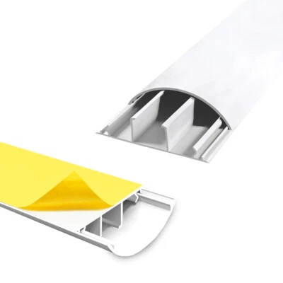 2x 1m Kabelkanal 70x20mm Wand Fuß Boden TV halbrund selbstklebend Kabelbrücke 2m - Bild 1 von 4
